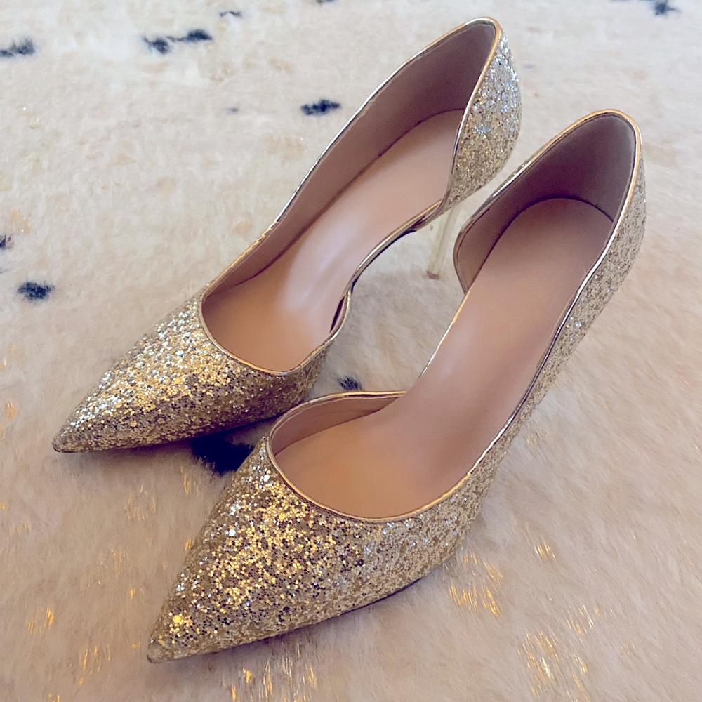 Champagne glitter high heels BRANDNEW!